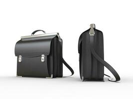 Cool black briefcases - front and side views photo