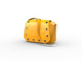 Yellow handbag - isolated on white background photo