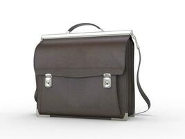 Brown leather briefcase photo