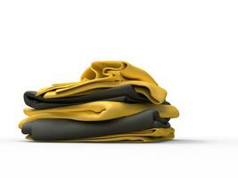 Stack of yellow and black sheets photo