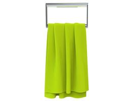 Bright green towel on a towel hanger photo