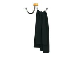 Piece of black cloth on a ordinary cloth hanger photo