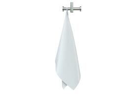 White clean dishcloth hanging from a cloth hanger photo