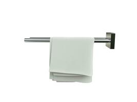 White cotton towel on towel rack photo