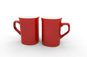 Two Red Coffee Mugs photo