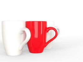 Bright red coffee mug photo
