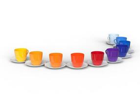 Coffee Cups in all pallete of colors photo