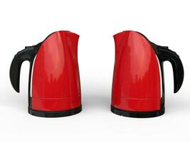 Two red kettles - side by side photo