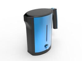 Blue metallic kettle photo