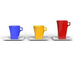 Colorful edgy coffee cups photo