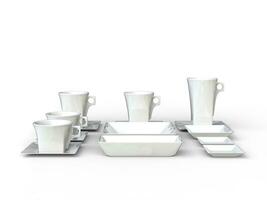 White porcelain tea set photo