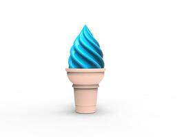 Blue ice cream in small cone photo