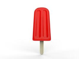 Strawberry red ice cream on a stick photo