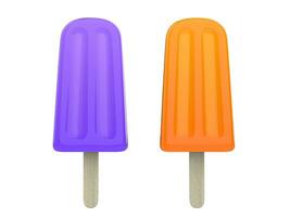 Orange and blueberry ice creams photo