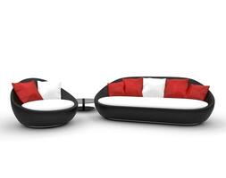 Black Red and White Modern Furniture photo
