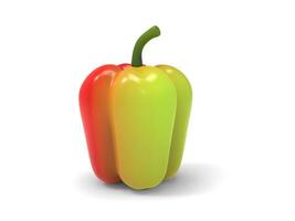 Red and green bell pepper - closeup photo