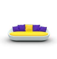 Bright White Purple Sofa photo