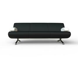 Black Couch With White Armrests photo