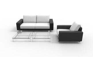 Black And White Sofa And Armchair photo