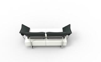 Modern White Two Seat Sofa Back View photo