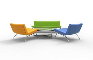 Modern Living Room Furniture Set - Warm Colors photo