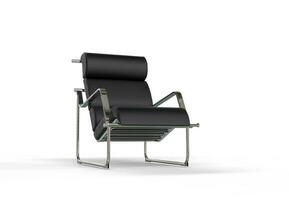 Black Leather Relaxing Armchair photo