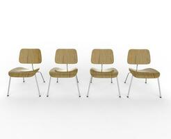 Row Of Modern Wood Chairs photo