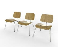 Three Modern Wood Chairs photo