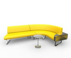 Yellow Curved Sofa photo