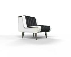 Black and white stylish armchair side view. photo
