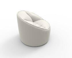 White lazy chair isolated on white background - side view. photo