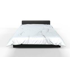 Modern Big Bed - White Sheets - Front View photo