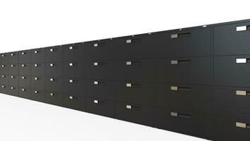 Black Office Cabinets in a Line photo