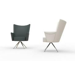 Modern armchairs - grey and white photo