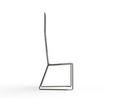 Modern wire armchair - side view photo