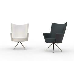 Modern armchairs - white and black photo