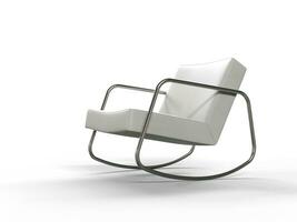 Modern White Leather Armchair photo