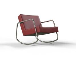 Modern Red Leather Armchair photo