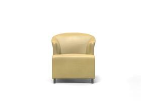 Beige suede leather armchair - 3D render - front view - on white background photo