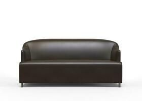 Brown leather sofa - on white background - 3D render photo
