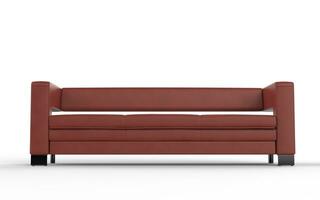 Modern red leather sofa photo