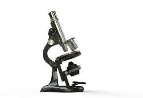 Vintage Microscope - isolated on white background photo