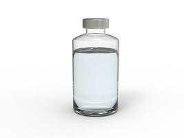 Clear liquid in small glass vial photo