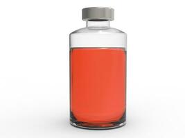 rojo líquido en pequeño vaso frasco foto