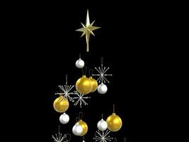 Christmas tree top decorations - isolated on black photo