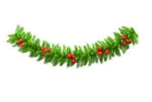 Christmas tree branch with red baubles photo