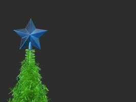 Christmas tree top - blue star decoration photo