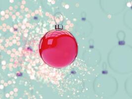 Shimmering bokeh red glass Christmas decoration ball photo