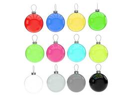 Glass christmas decoration balls in various colors photo