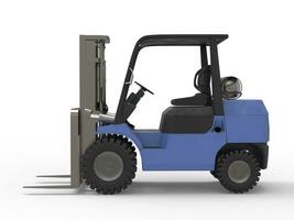 Small blue forklift truck photo